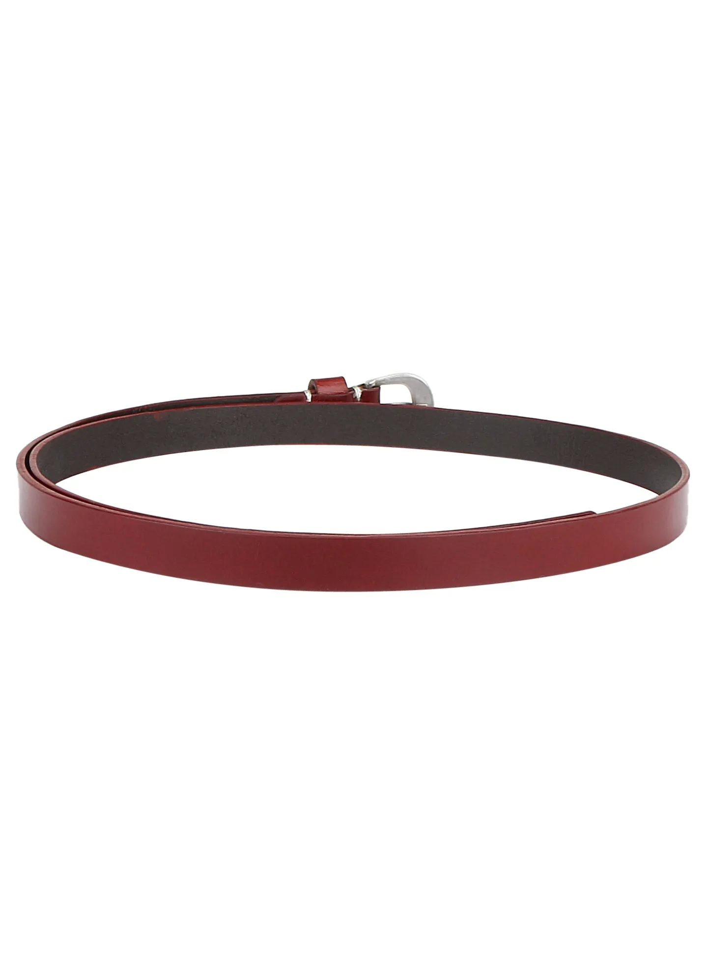 Women Casual Maroon Genuine Leather Belt