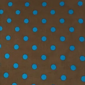 Wyoming Traders Mocha and Blue Polka Dot Wild Rag